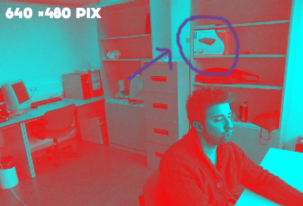 Kinect for Windows data Stream 640 x 480 pix Captura de pantalla utilizando el formato "RgbResolution640x480Fps30 (ColorImageFormat )" en el Image STREAM FORMAT al inicializar Kinect, en una ventana de "1280 x 960 pixeles"